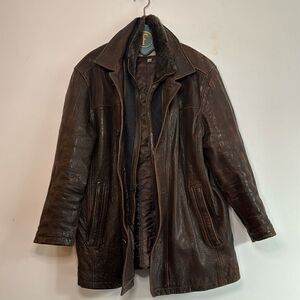 Marc New York Mens Brown Pebbled Leather Jacket - XL